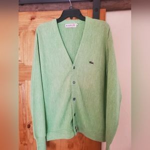 Izod vintage 80s green cardigan